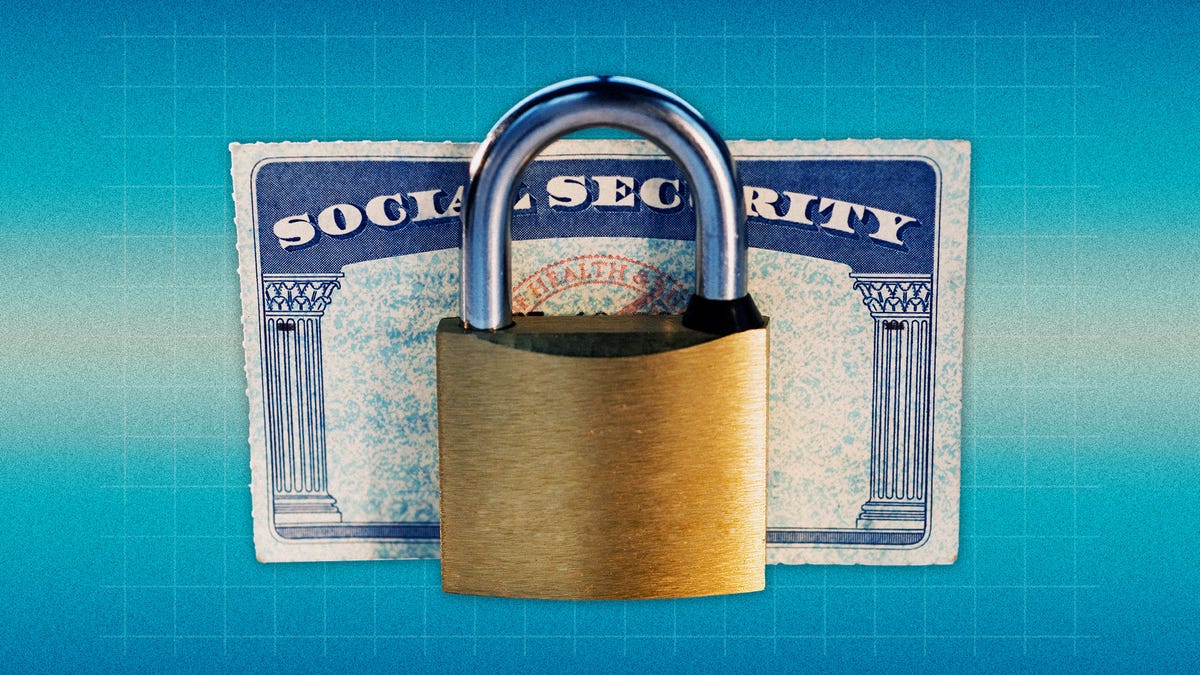Lock in front of social security card
