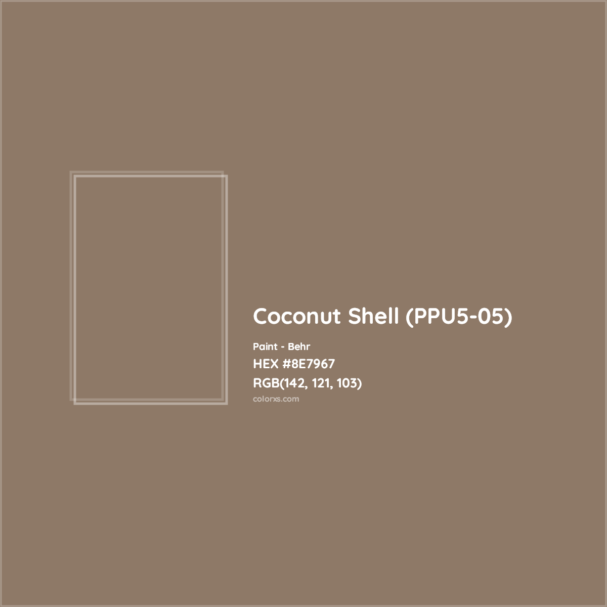 HEX #8E7967 Coconut Shell (PPU5-05) Paint Behr - Color Code