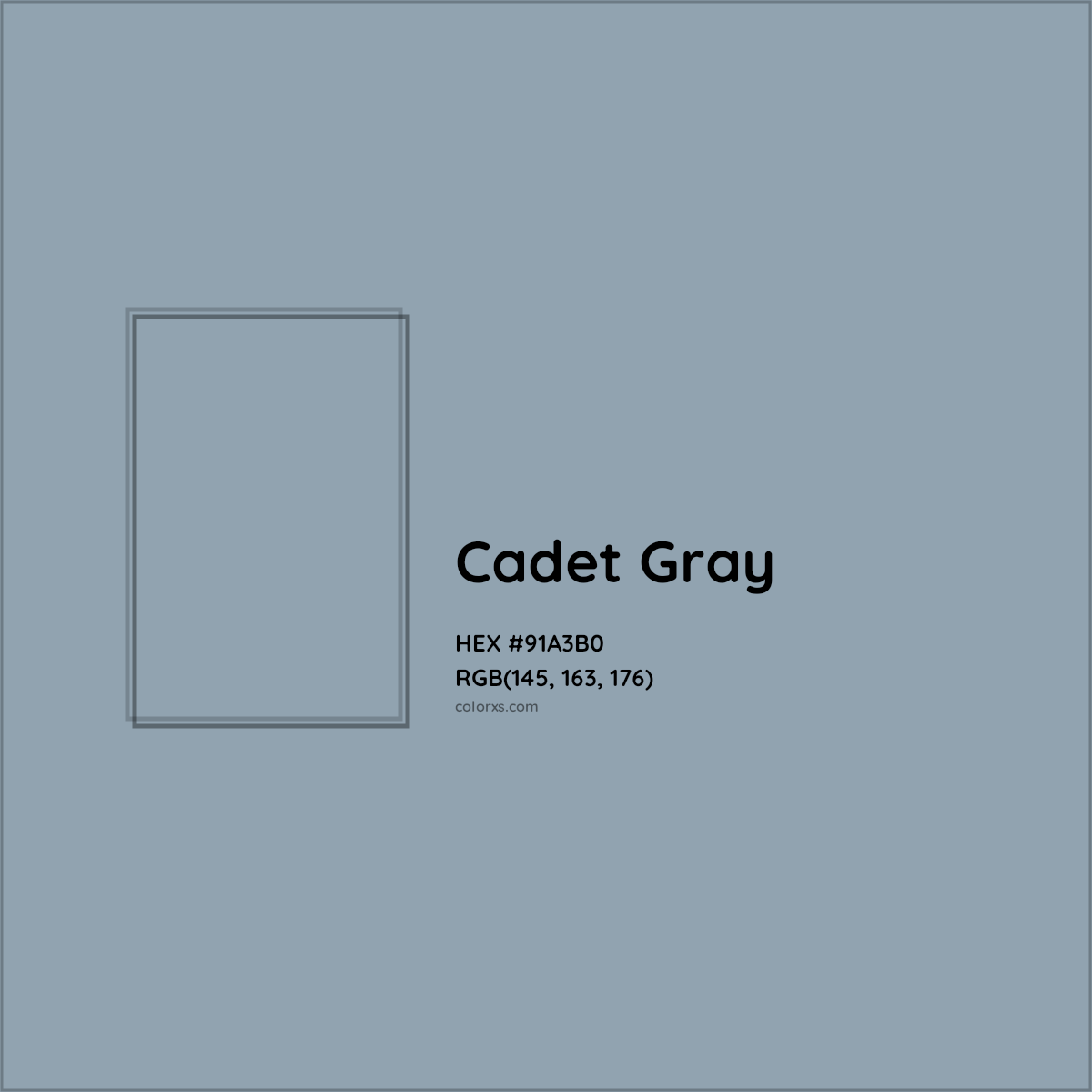 HEX #91A3B0 Cadet Gray Color - Color Code