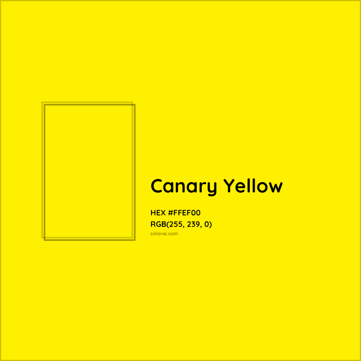 HEX #FFEF00 Canary Yellow Color - Color Code