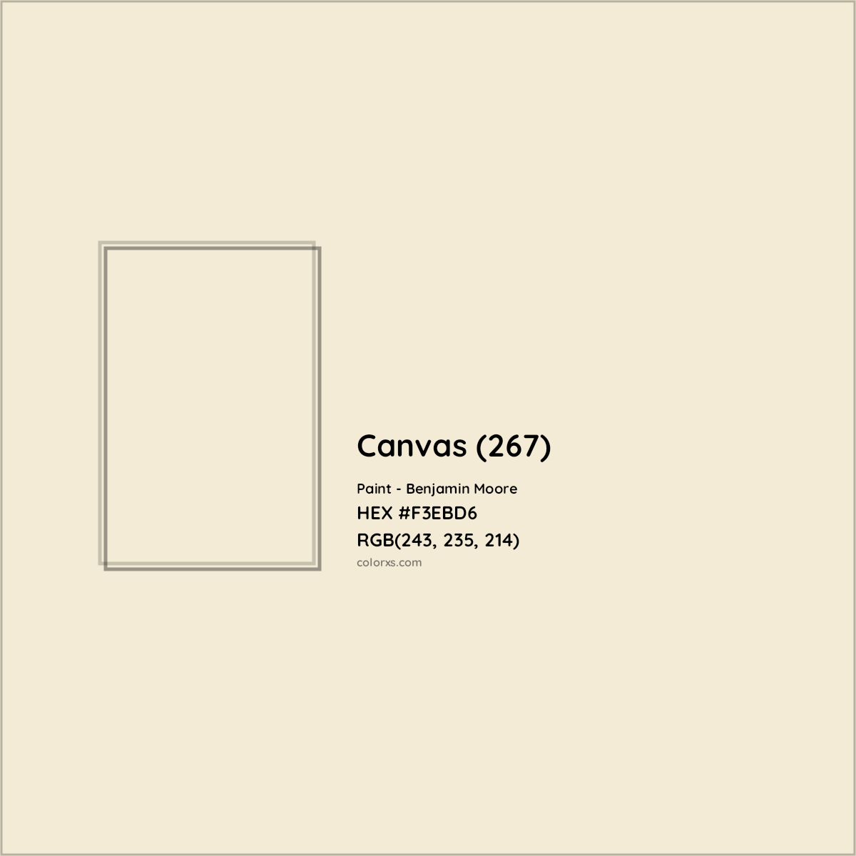 HEX #F3EBD6 Canvas (267) Paint Benjamin Moore - Color Code