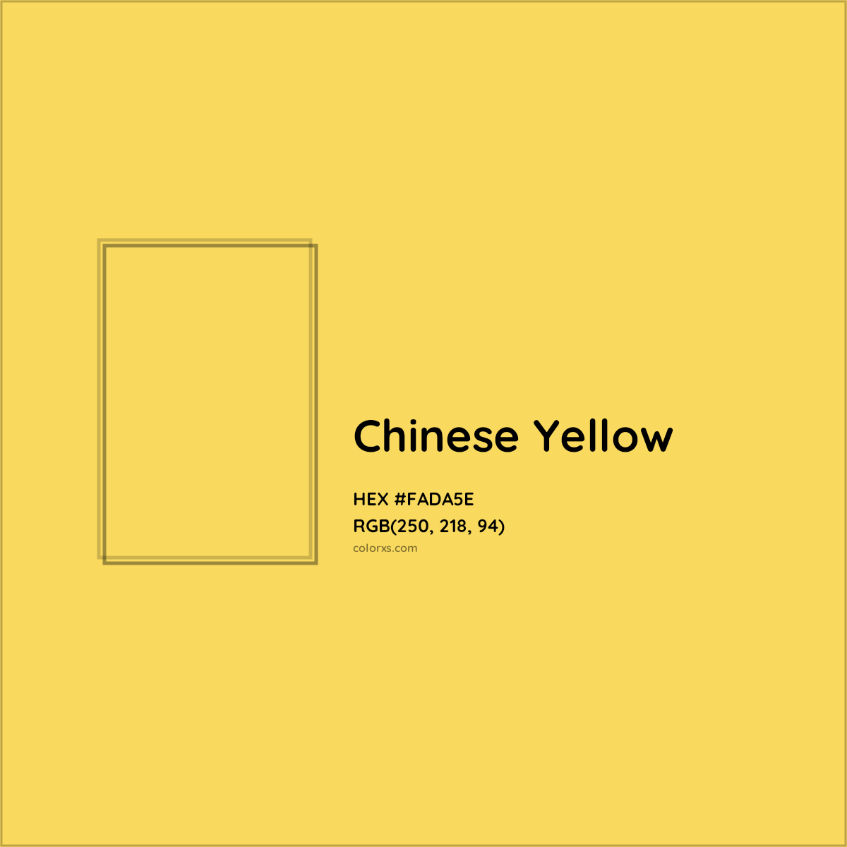 HEX #FADA5E Chinese Yellow Color - Color Code