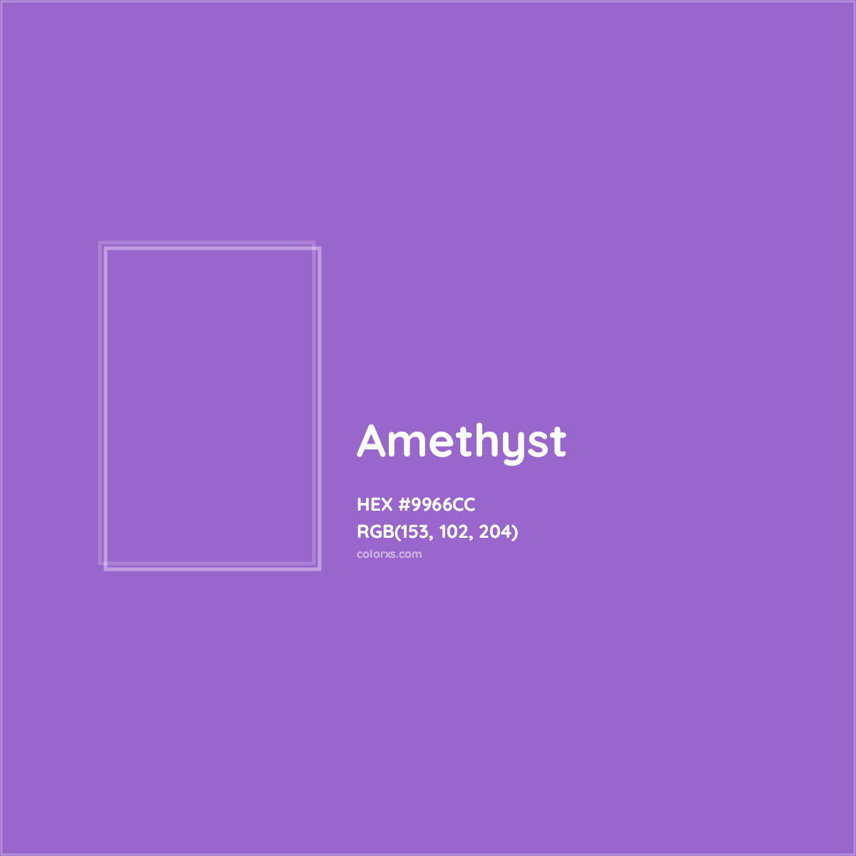 HEX #9966CC Amethyst Color - Color Code