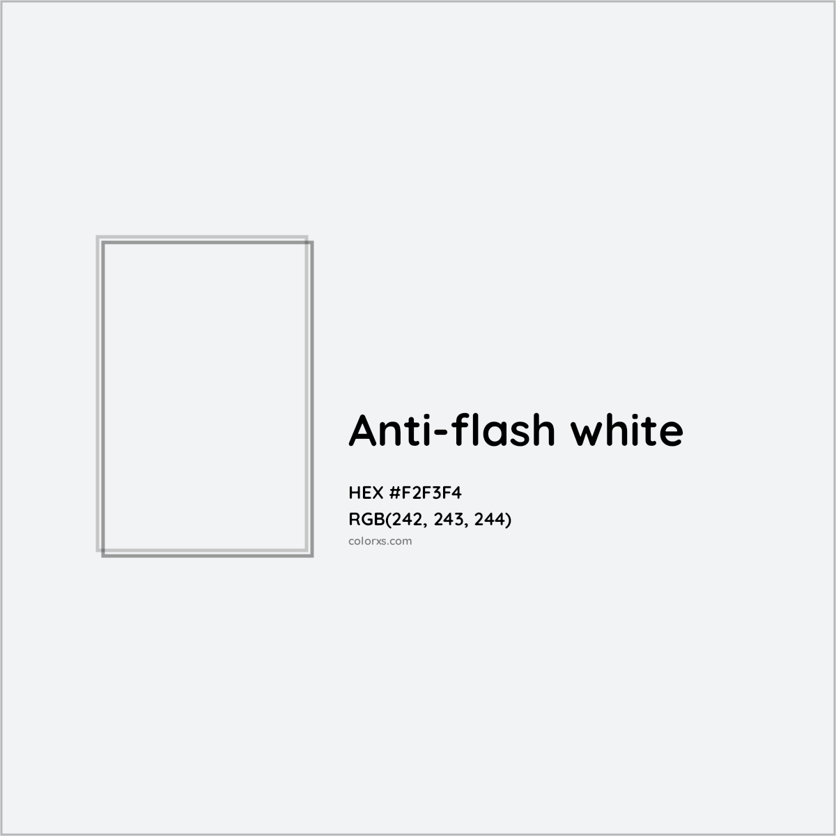 HEX #F2F3F4 Anti-flash white Color - Color Code