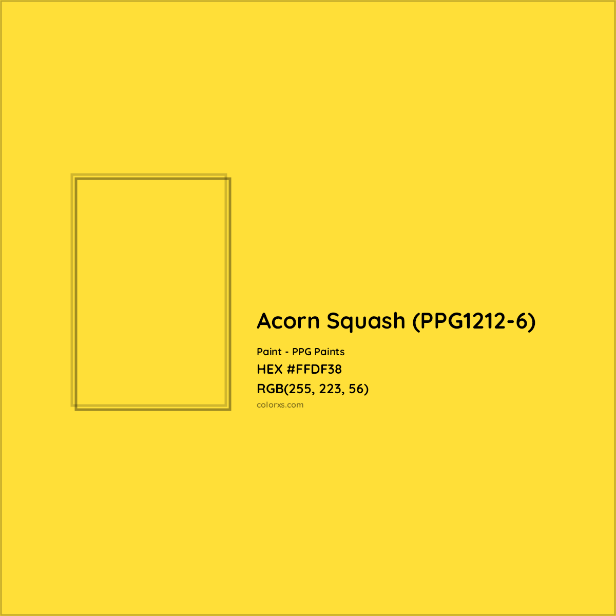 HEX #FFDF38 Acorn Squash (PPG1212-6) Paint PPG Paints - Color Code