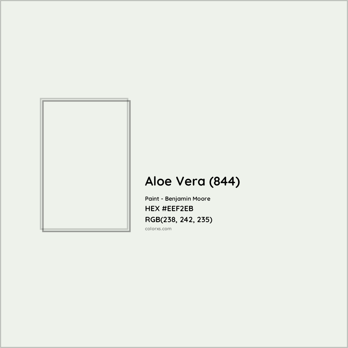 HEX #EEF2EB Aloe Vera (844) Paint Benjamin Moore - Color Code