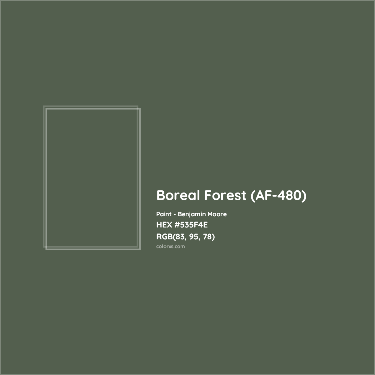 HEX #535F4E Boreal Forest (AF-480) Paint Benjamin Moore - Color Code