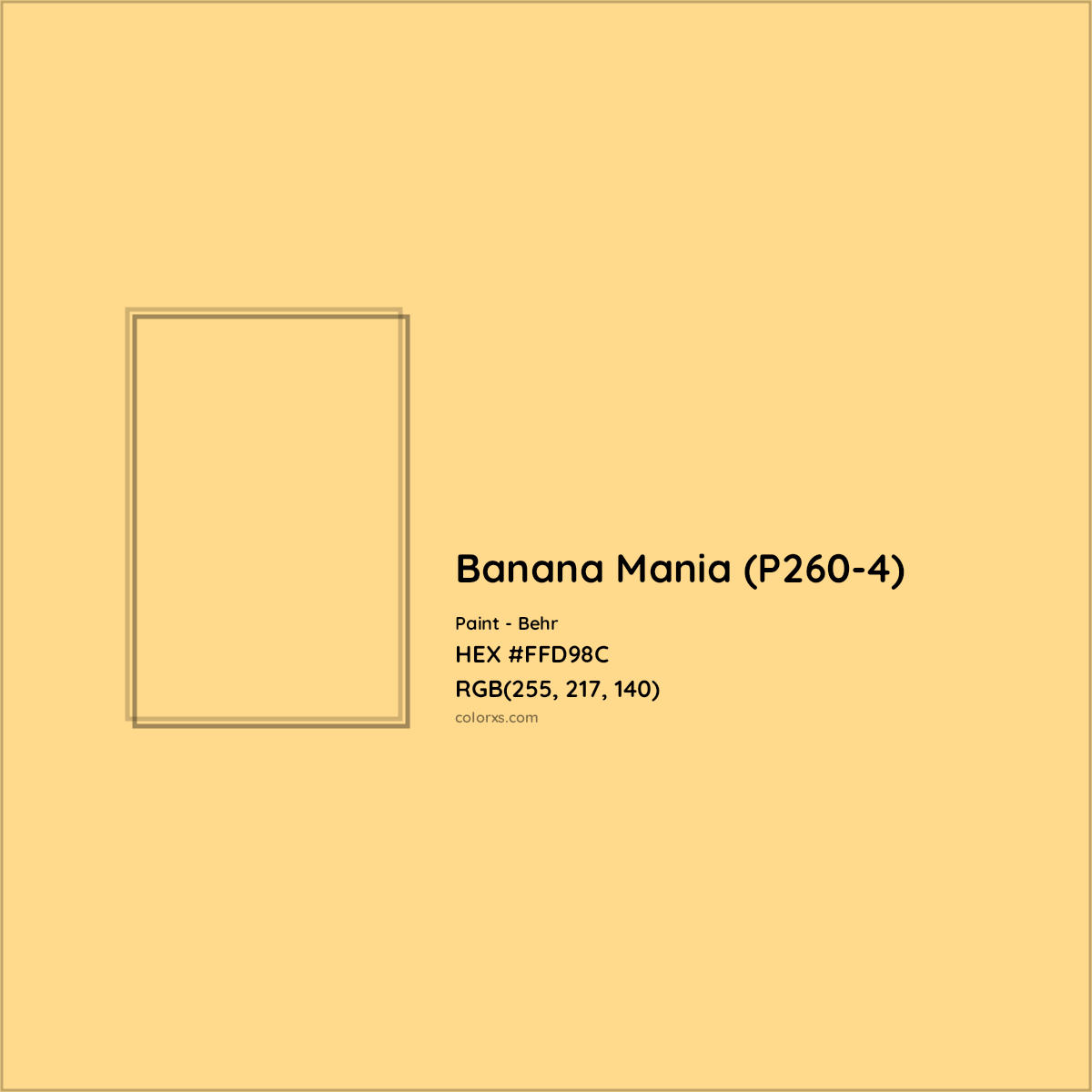 HEX #FFD98C Banana Mania (P260-4) Paint Behr - Color Code