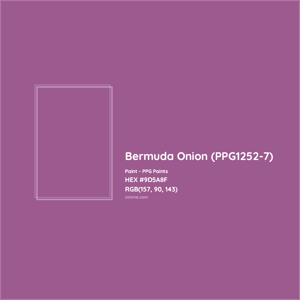 HEX #9D5A8F Bermuda Onion (PPG1252-7) Paint PPG Paints - Color Code