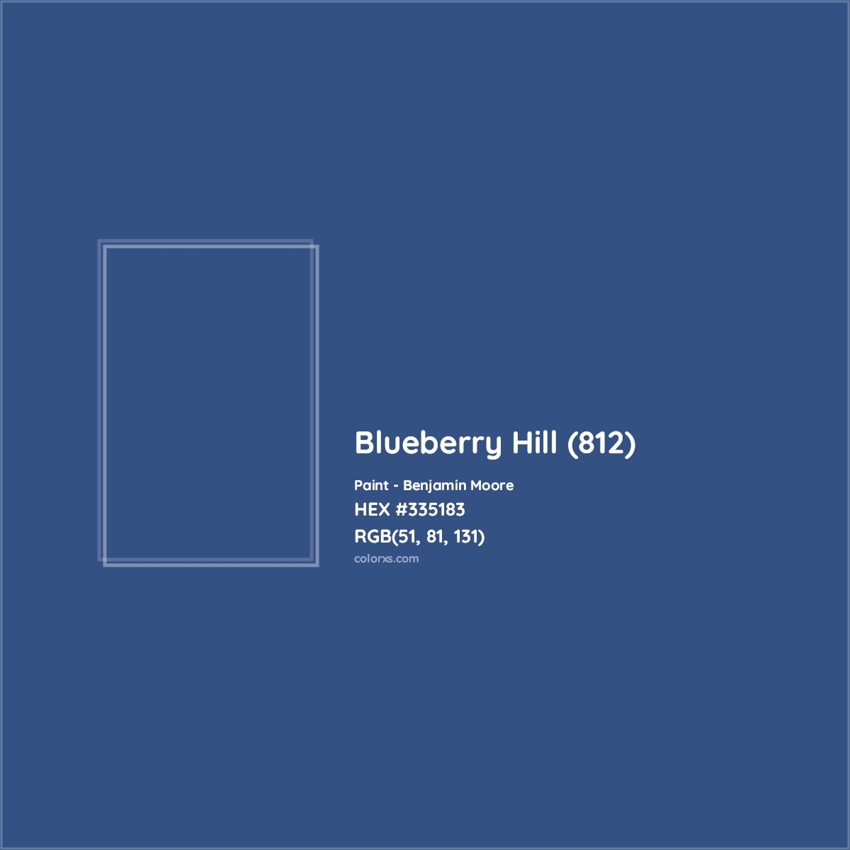 HEX #335183 Blueberry Hill (812) Paint Benjamin Moore - Color Code