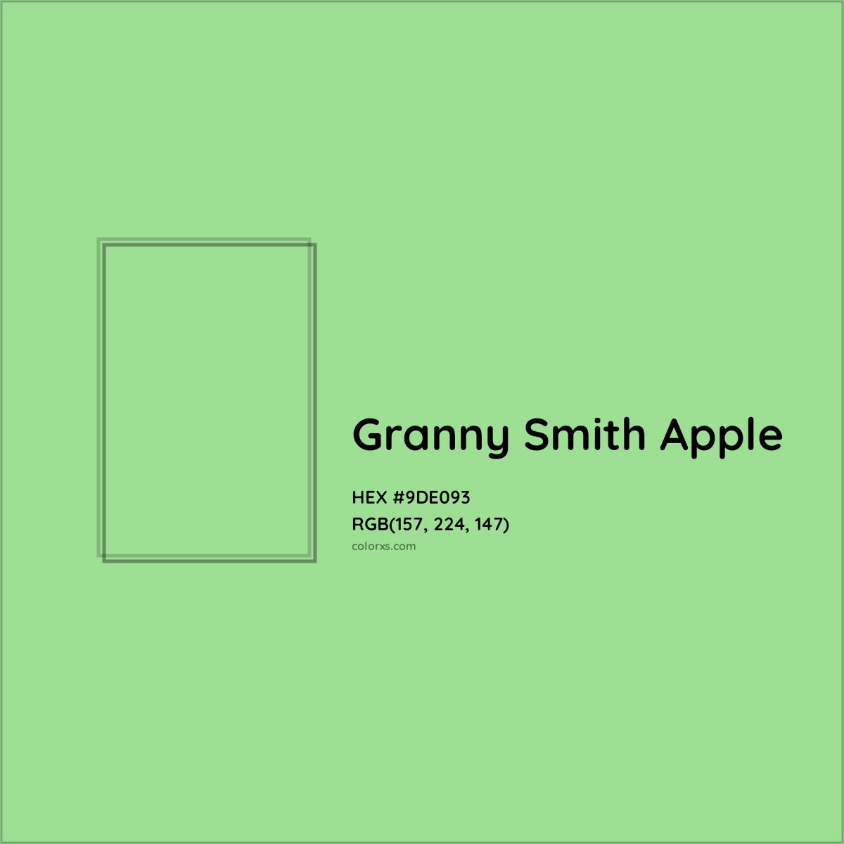 HEX #9DE093 Granny Smith Apple Color Crayola Crayons - Color Code