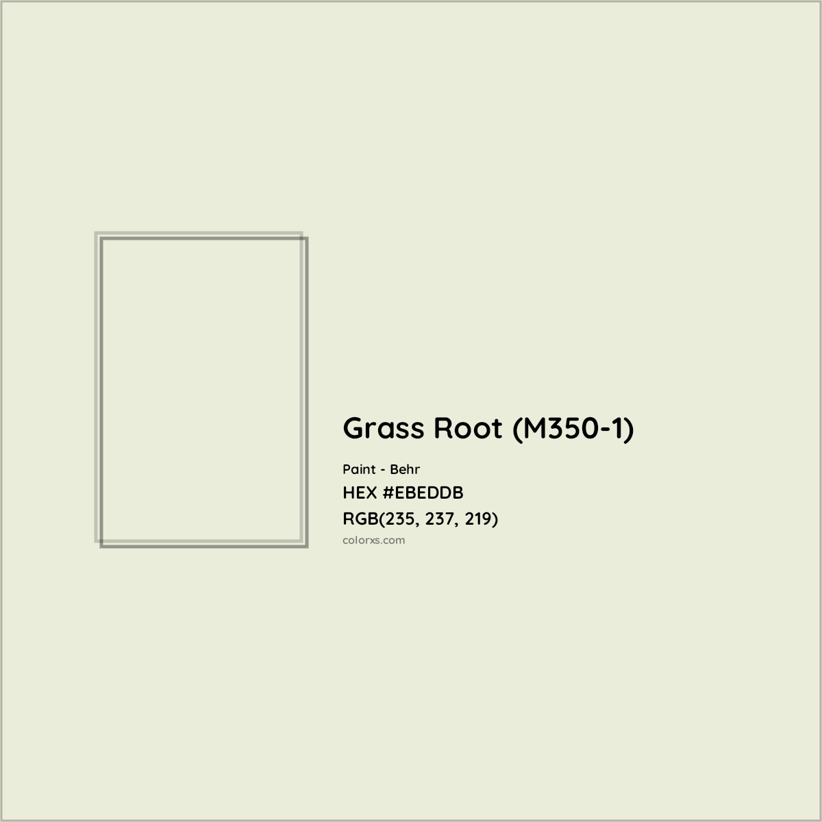 HEX #EBEDDB Grass Root (M350-1) Paint Behr - Color Code