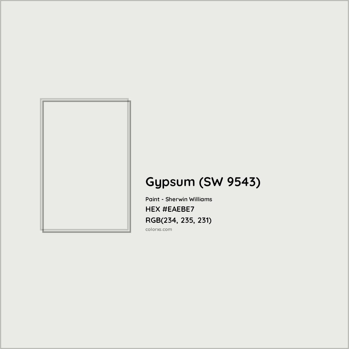 HEX #EAEBE7 Gypsum (SW 9543) Paint Sherwin Williams - Color Code