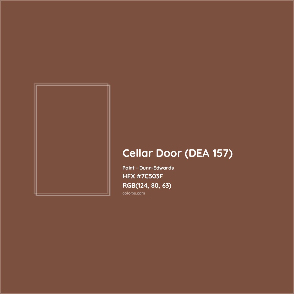 HEX #7C503F Cellar Door (DEA 157) Paint Dunn-Edwards - Color Code