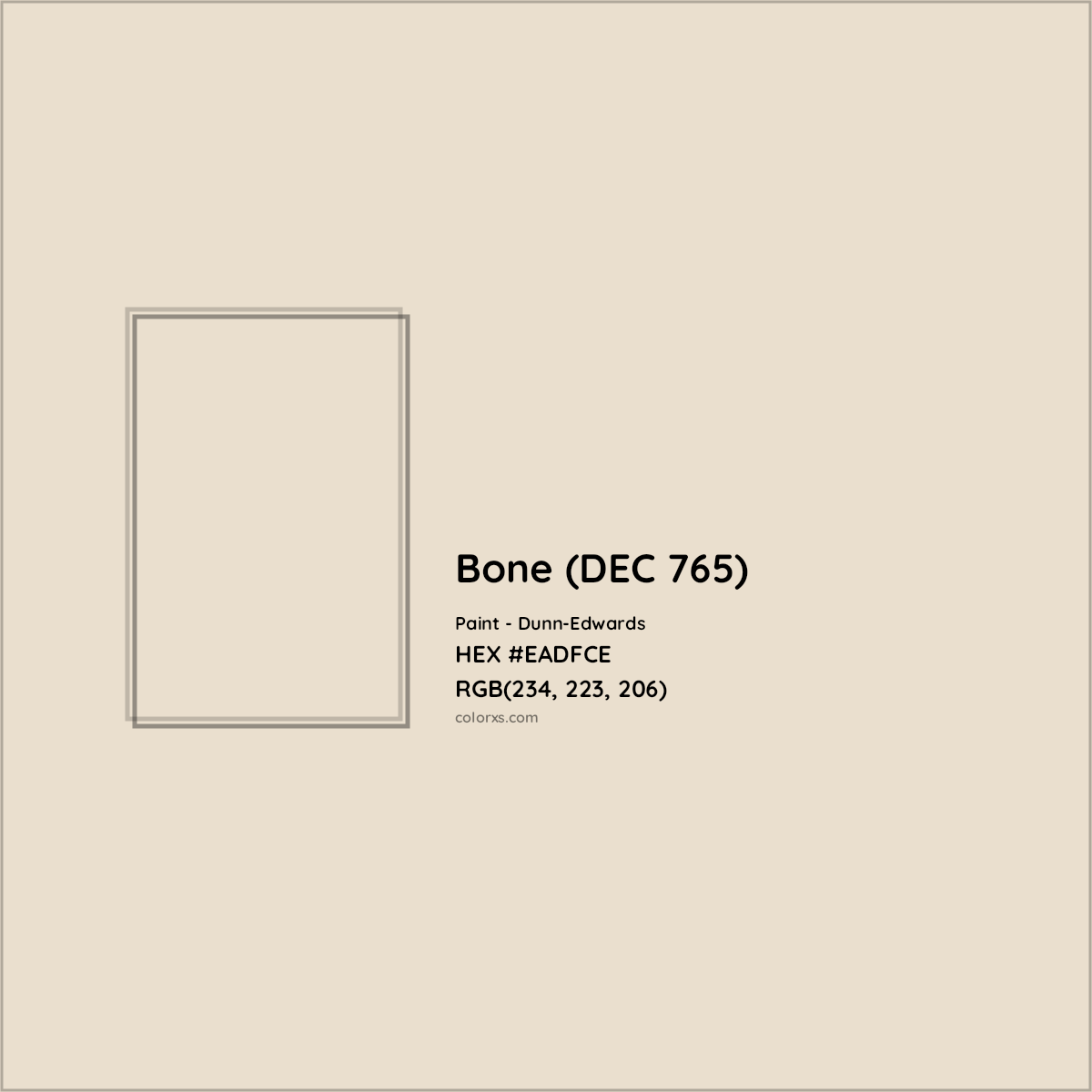 HEX #EADFCE Bone (DEC 765) Paint Dunn-Edwards - Color Code