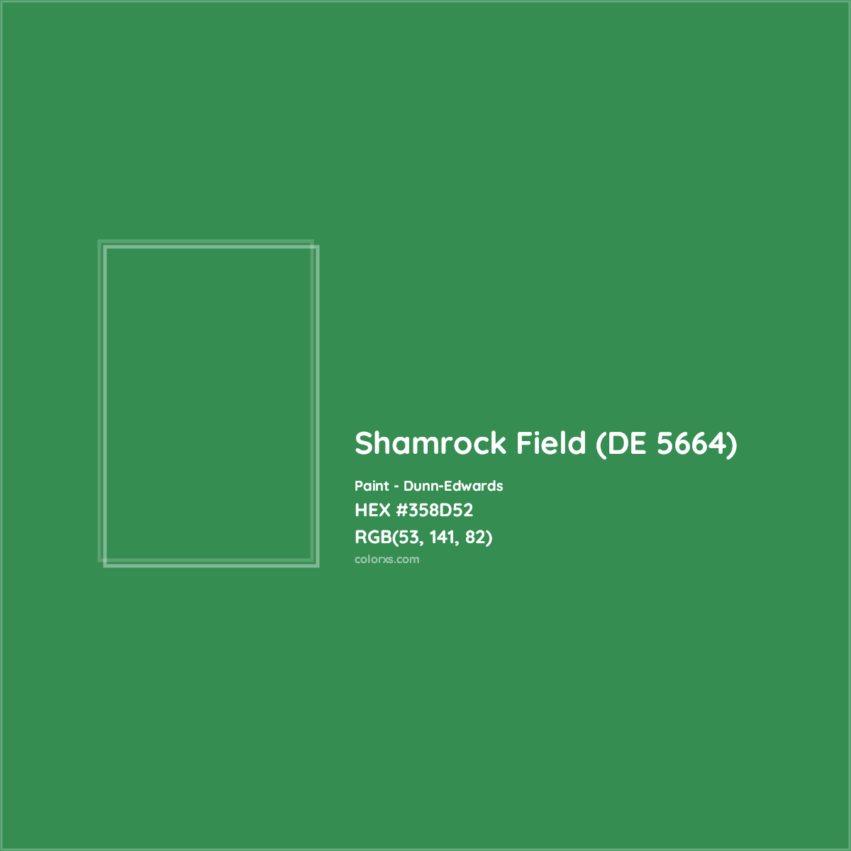 HEX #358D52 Shamrock Field (DE 5664) Paint Dunn-Edwards - Color Code