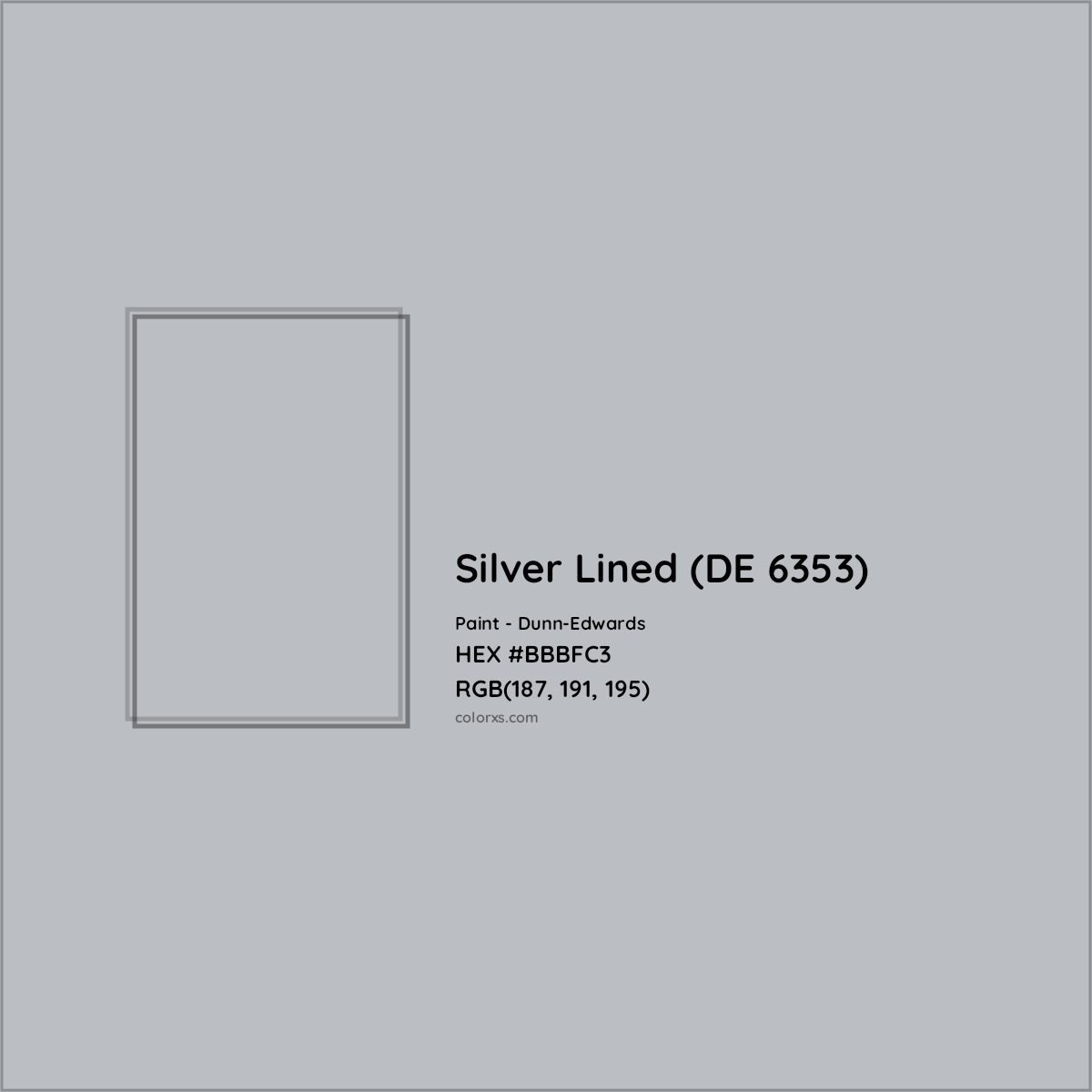 HEX #BBBFC3 Silver Lined (DE 6353) Paint Dunn-Edwards - Color Code