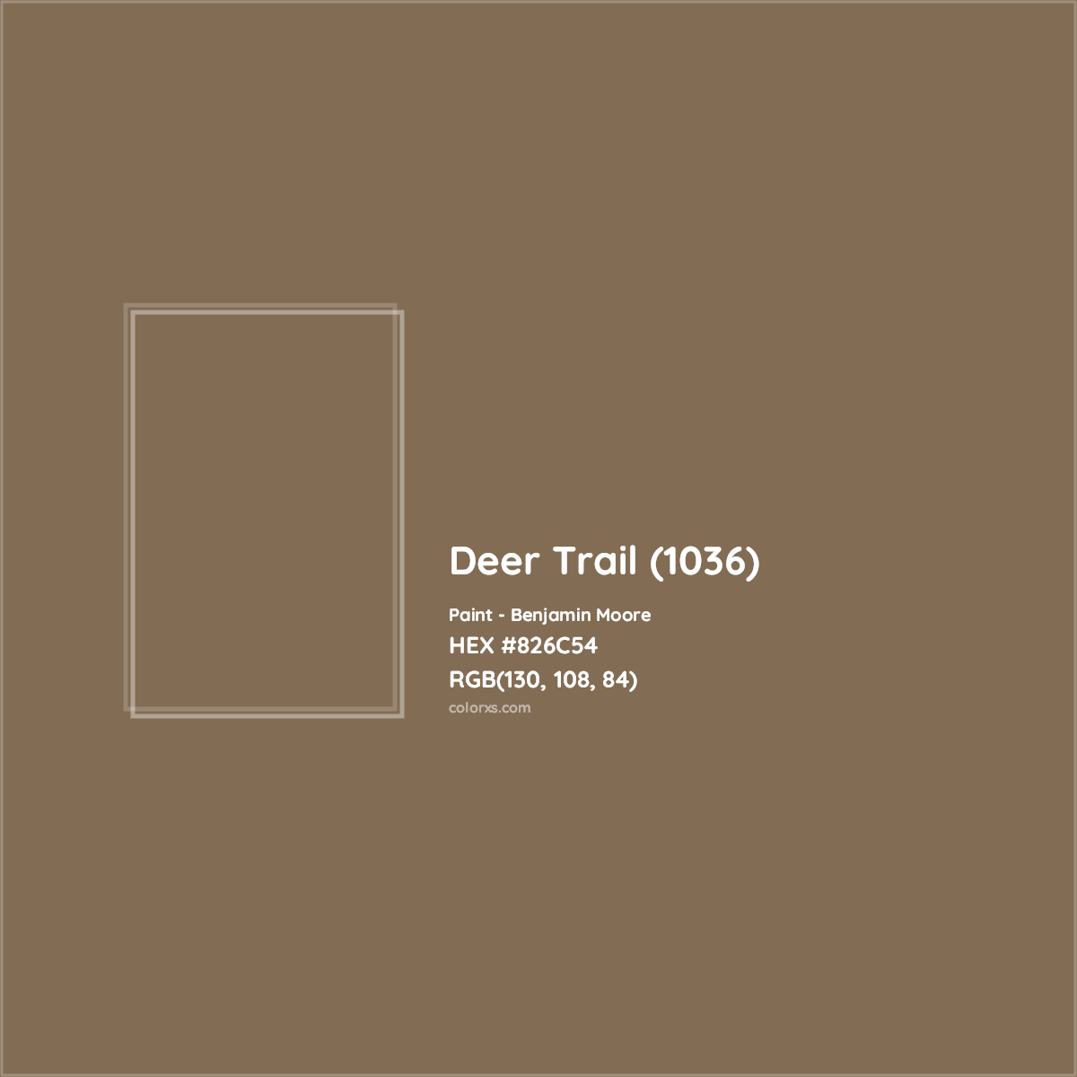 HEX #826C54 Deer Trail (1036) Paint Benjamin Moore - Color Code