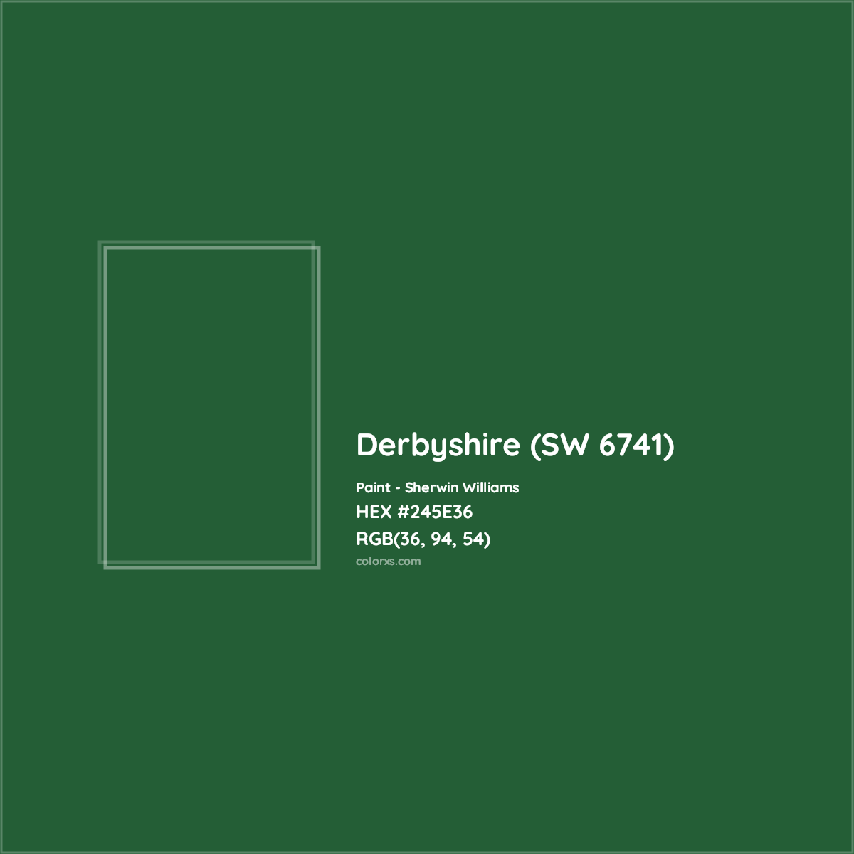 HEX #245E36 Derbyshire (SW 6741) Paint Sherwin Williams - Color Code