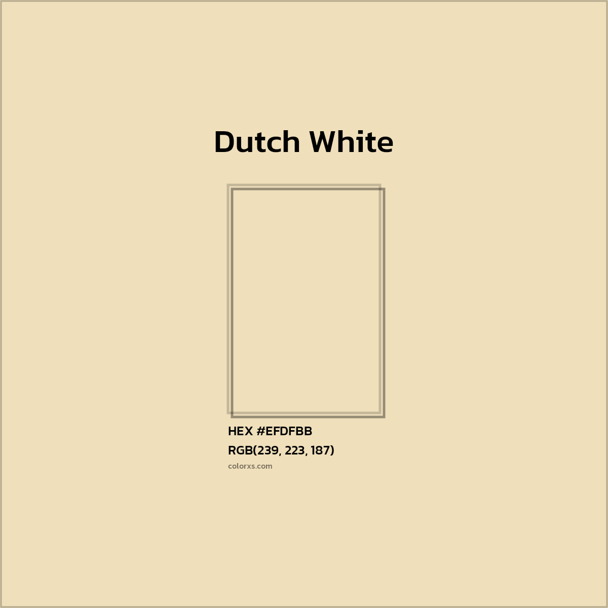 HEX #EFDFBB Dutch White Color - Color Code