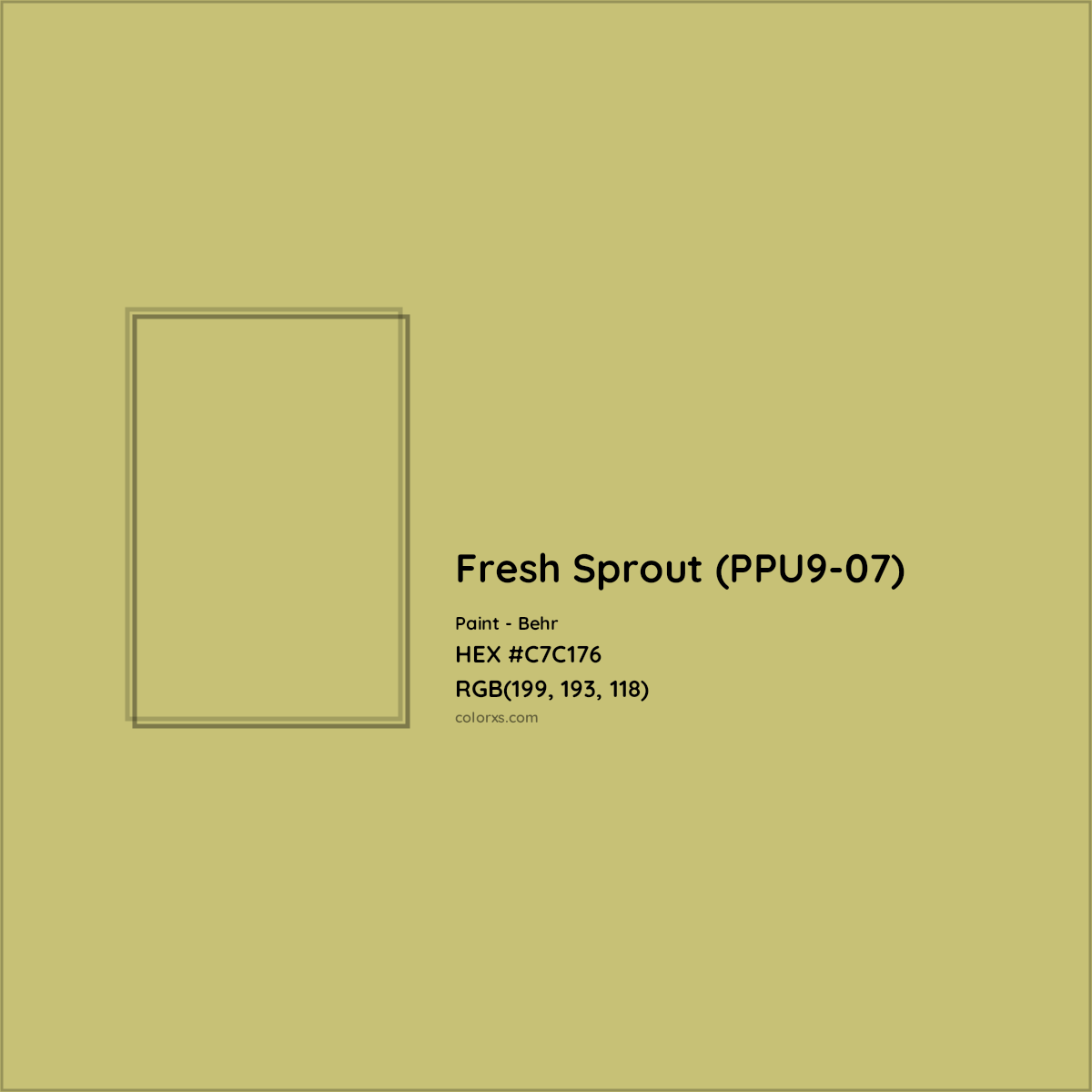 HEX #C7C176 Fresh Sprout (PPU9-07) Paint Behr - Color Code