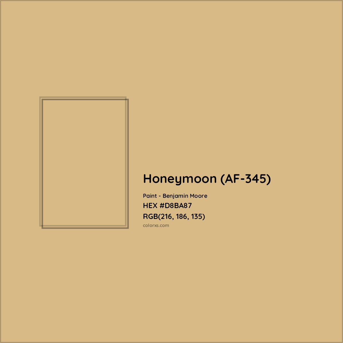 HEX #D8BA87 Honeymoon (AF-345) Paint Benjamin Moore - Color Code