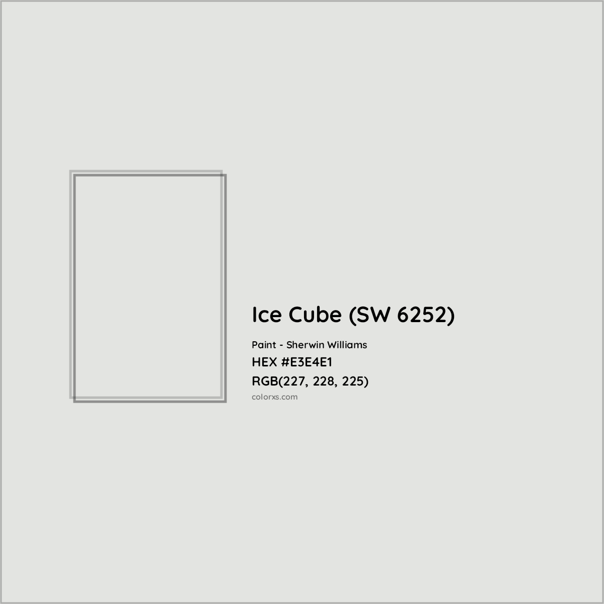 HEX #E3E4E1 Ice Cube (SW 6252) Paint Sherwin Williams - Color Code