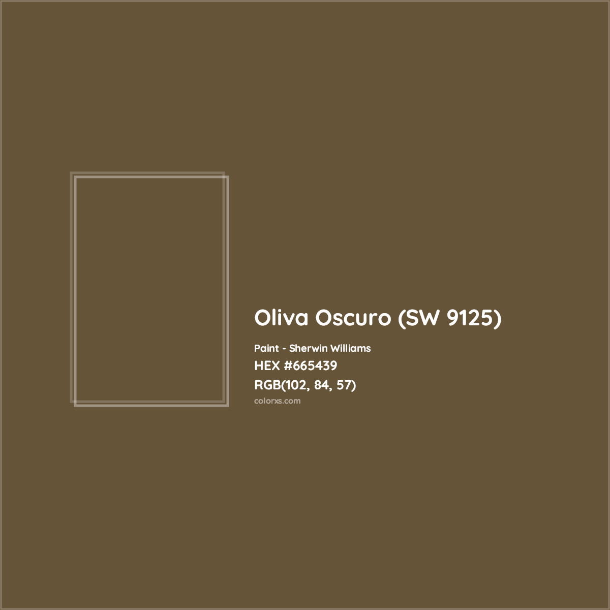 HEX #665439 Oliva Oscuro (SW 9125) Paint Sherwin Williams - Color Code