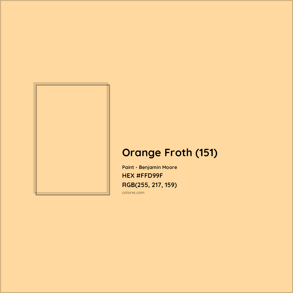 HEX #FFD99F Orange Froth (151) Paint Benjamin Moore - Color Code