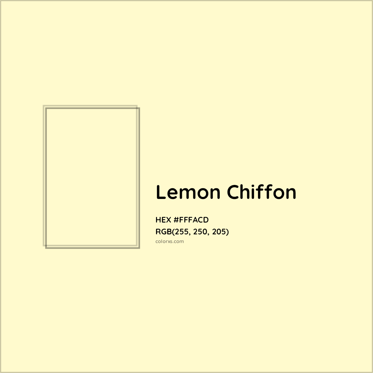 HEX #FFFACD Lemon Chiffon Color - Color Code