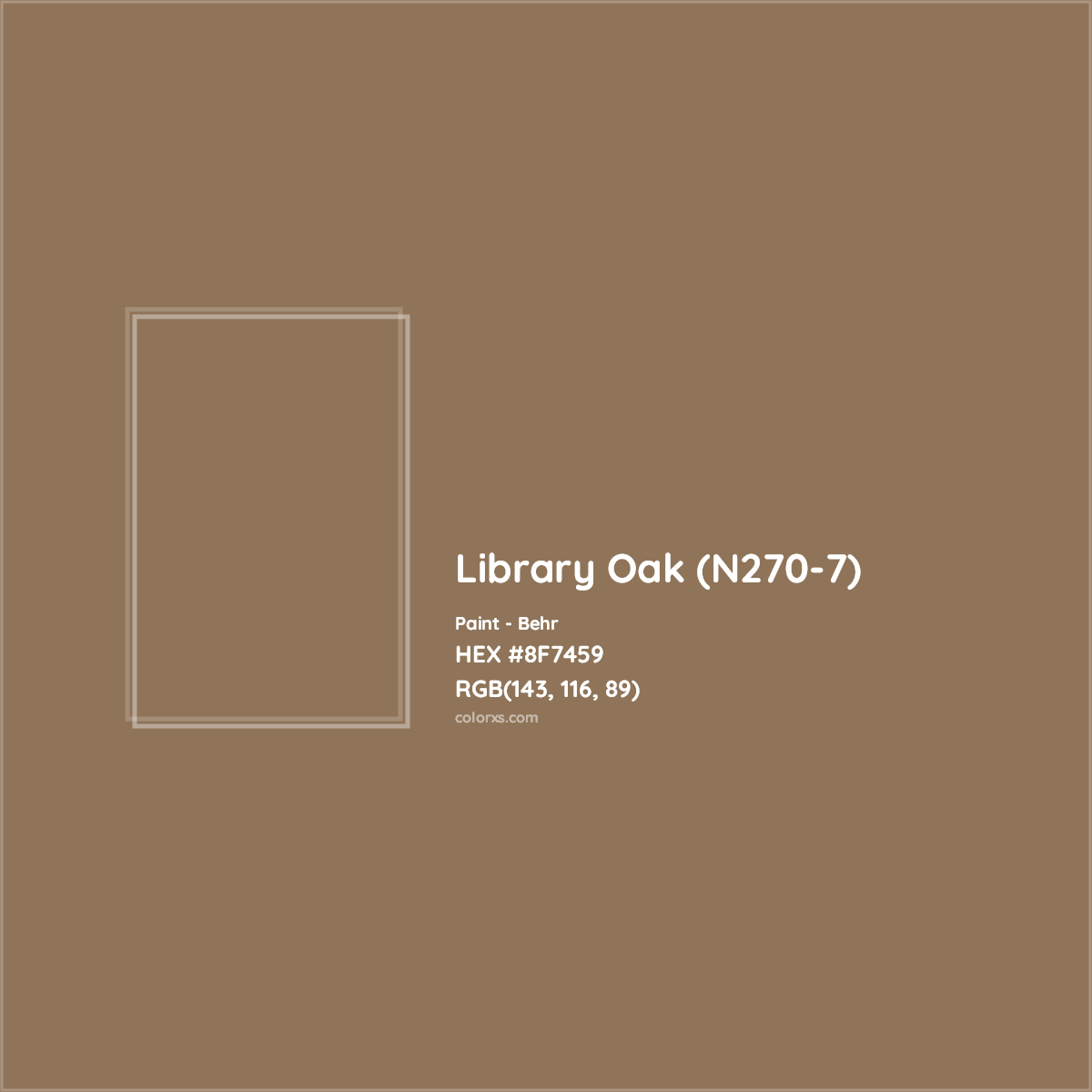 HEX #8F7459 Library Oak (N270-7) Paint Behr - Color Code