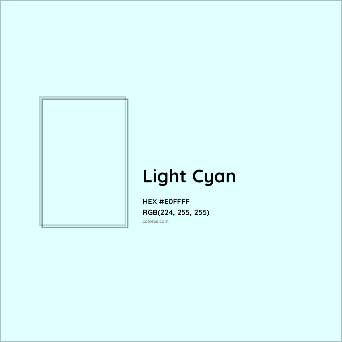 HEX #E0FFFF Light Cyan Color - Color Code