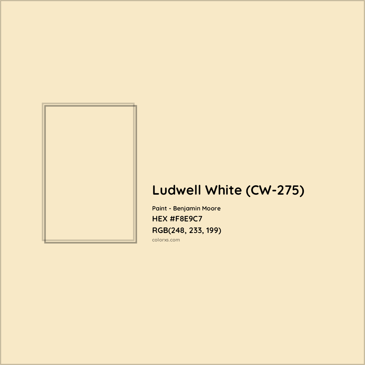 HEX #F8E9C7 Ludwell White (CW-275) Paint Benjamin Moore - Color Code