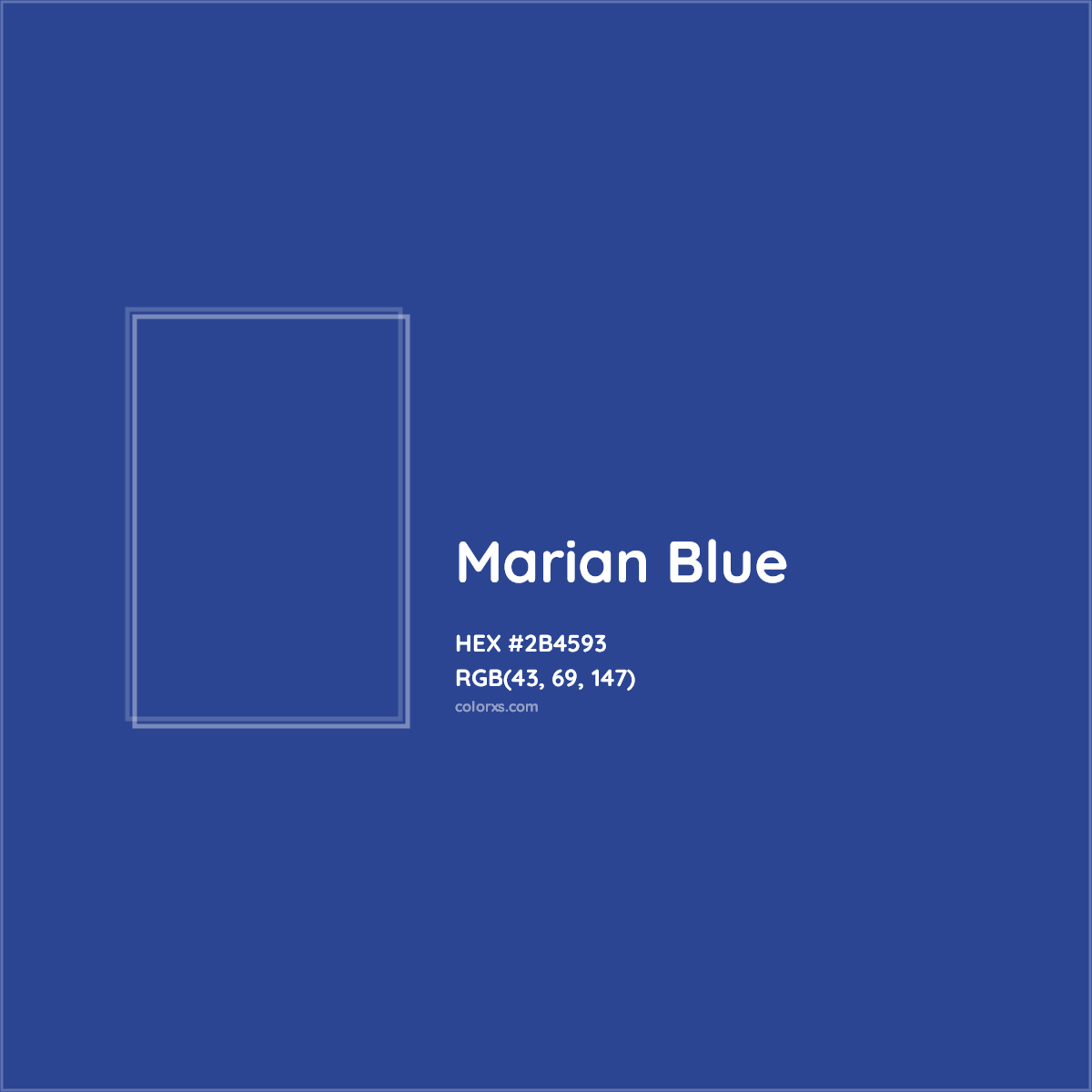 HEX #2B4593 Marian Blue Color - Color Code