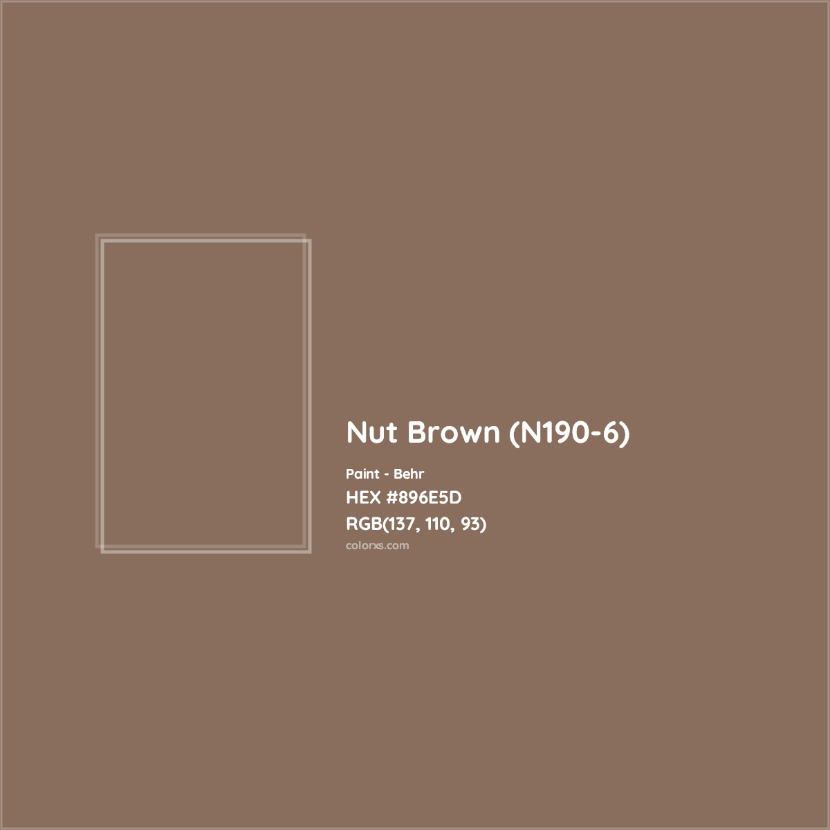 HEX #896E5D Nut Brown (N190-6) Paint Behr - Color Code