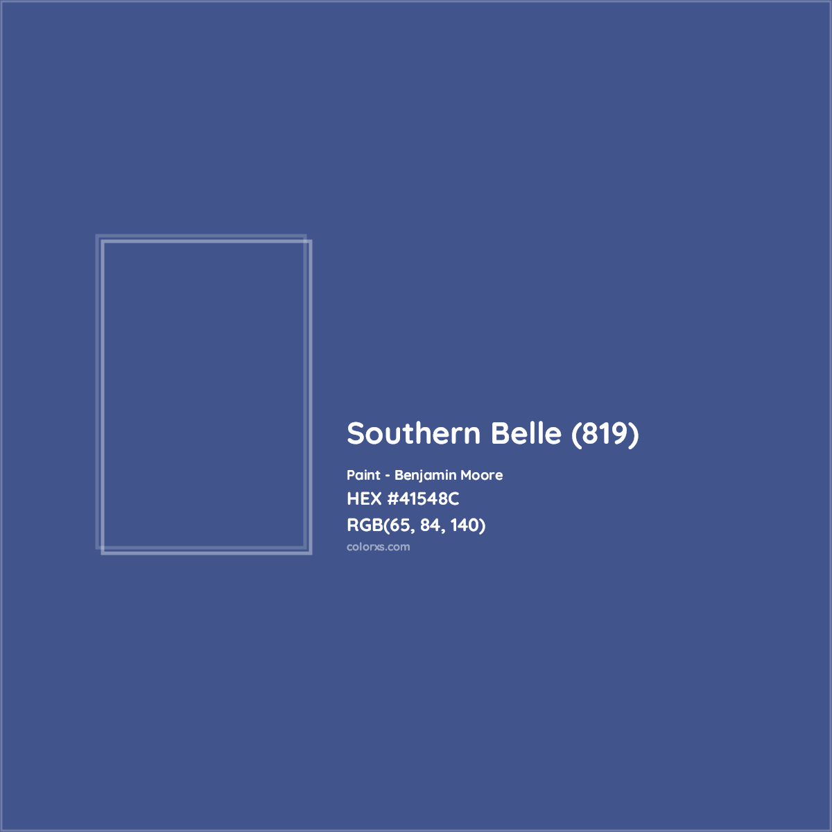 HEX #41548C Southern Belle (819) Paint Benjamin Moore - Color Code