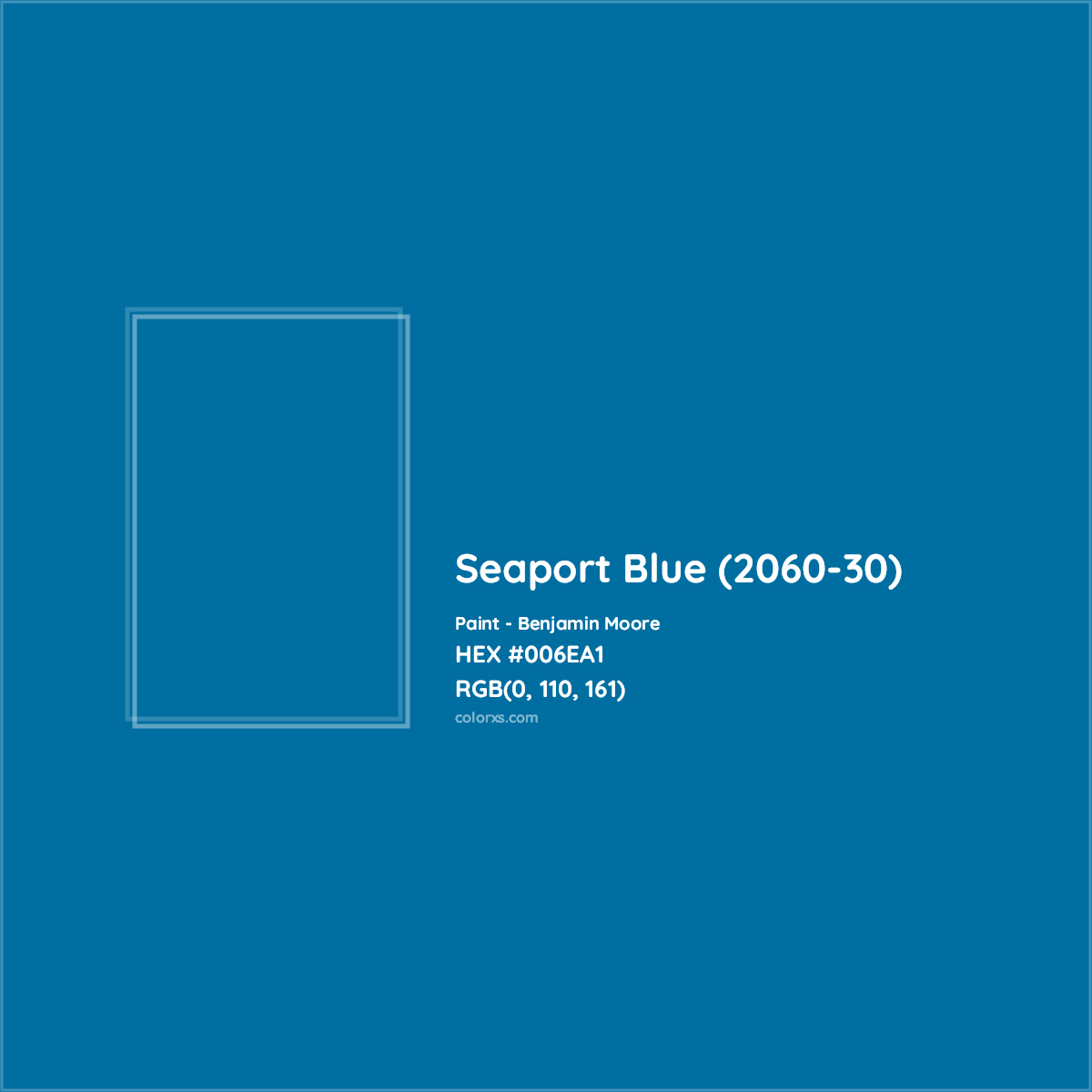 HEX #006EA1 Seaport Blue (2060-30) Paint Benjamin Moore - Color Code