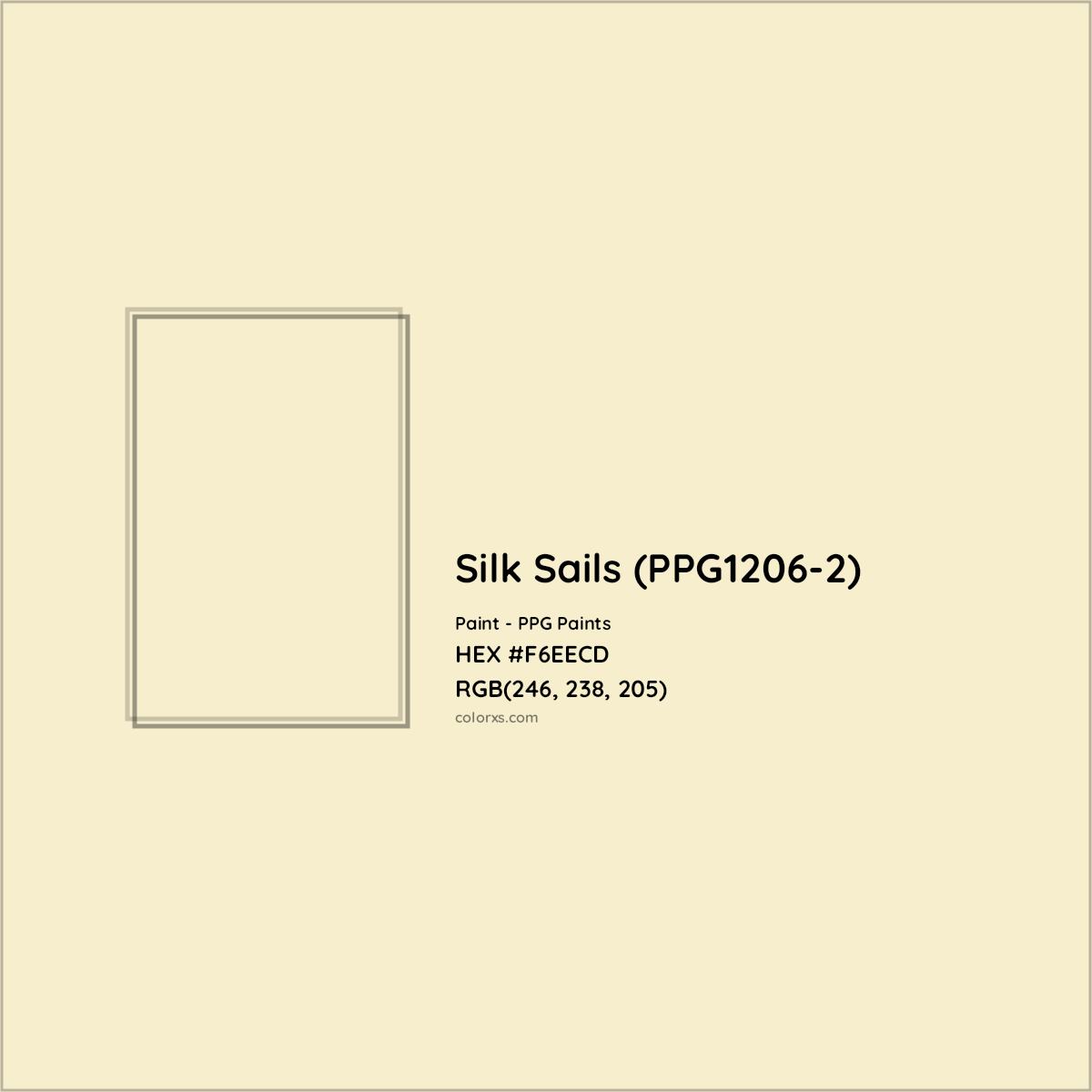 HEX #F6EECD Silk Sails (PPG1206-2) Paint PPG Paints - Color Code