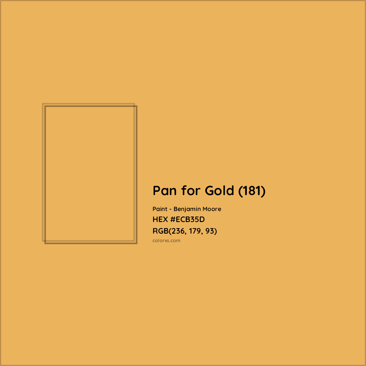 HEX #ECB35D Pan for Gold (181) Paint Benjamin Moore - Color Code