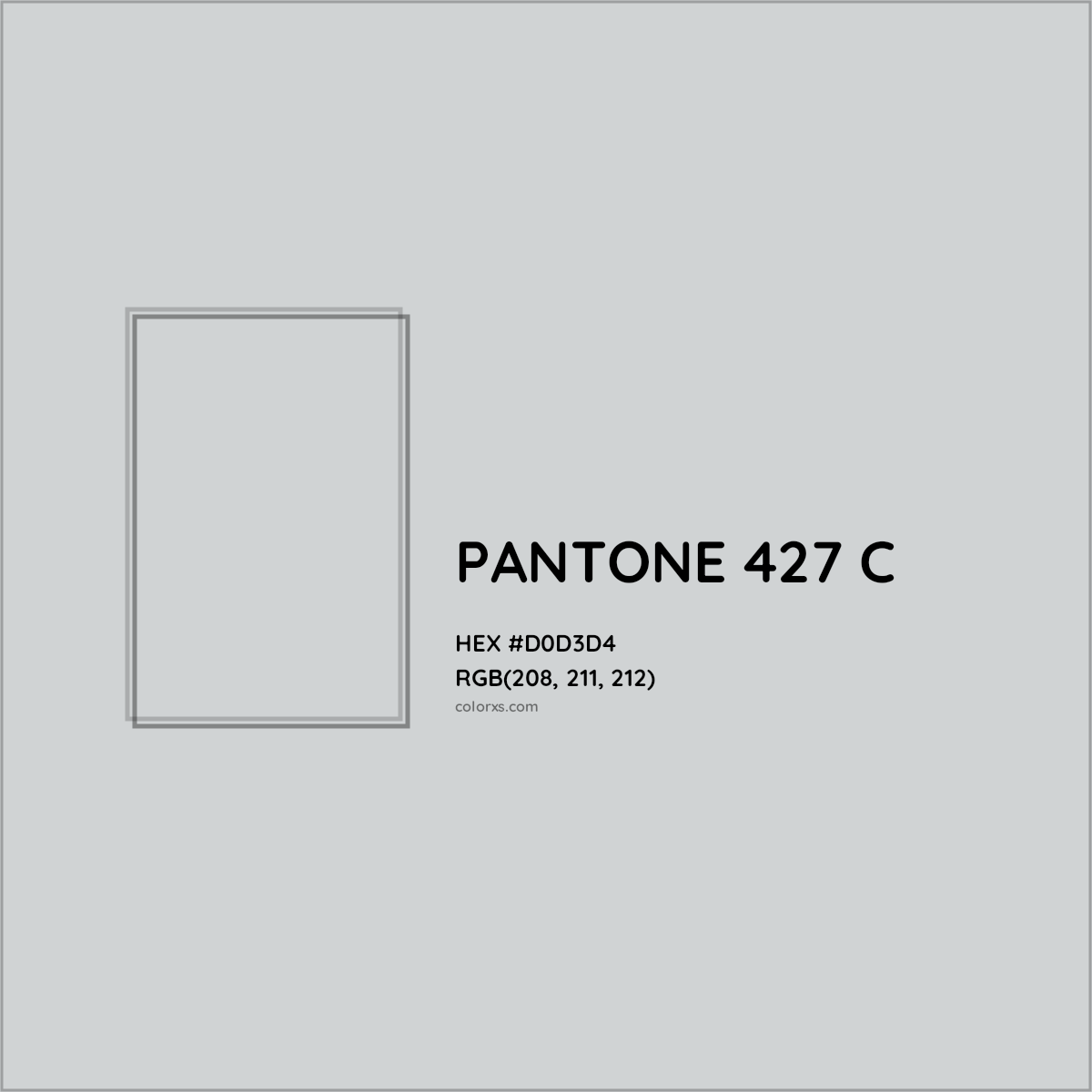 HEX #D0D3D4 PANTONE 427 C CMS Pantone PMS - Color Code