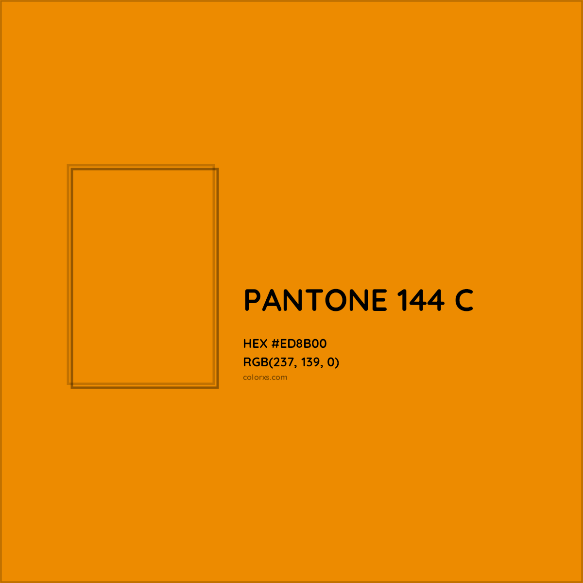 HEX #ED8B00 PANTONE 144 C CMS Pantone PMS - Color Code