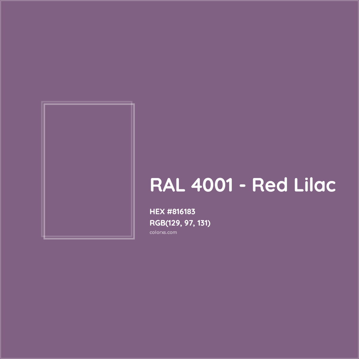 HEX #816183 RAL 4001 - Red Lilac CMS RAL Classic - Color Code