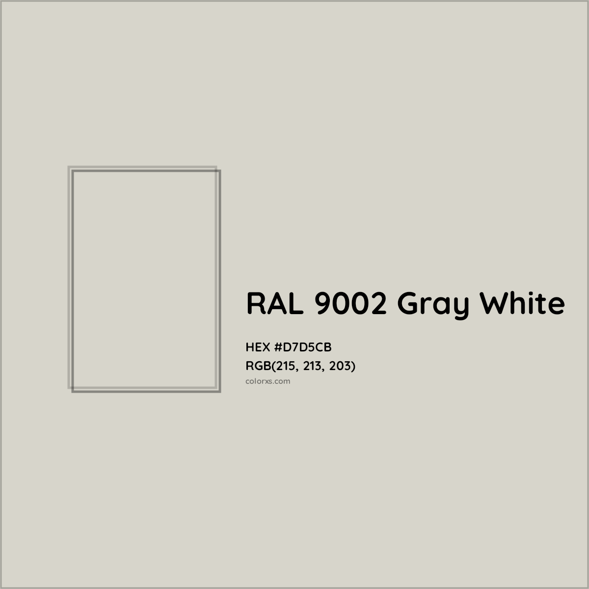 HEX #D7D5CB RAL 9002 Gray White CMS RAL Classic - Color Code