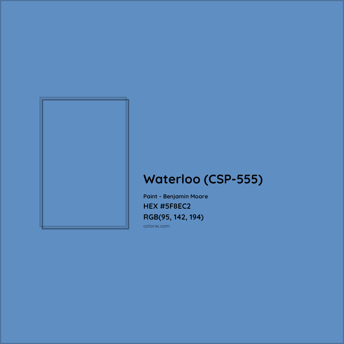 HEX #5F8EC2 Waterloo (CSP-555) Paint Benjamin Moore - Color Code