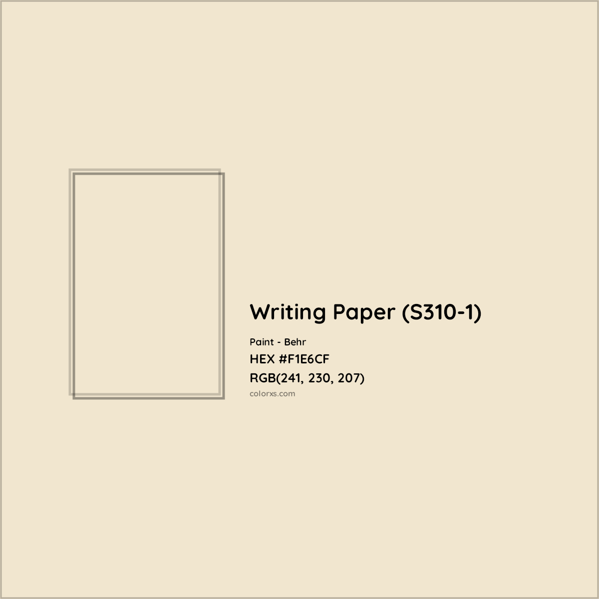 HEX #F1E6CF Writing Paper (S310-1) Paint Behr - Color Code