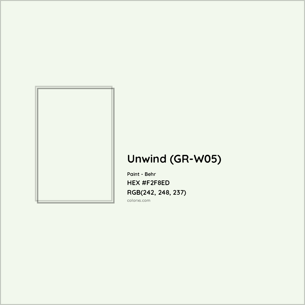 HEX #F2F8ED Unwind (GR-W05) Paint Behr - Color Code