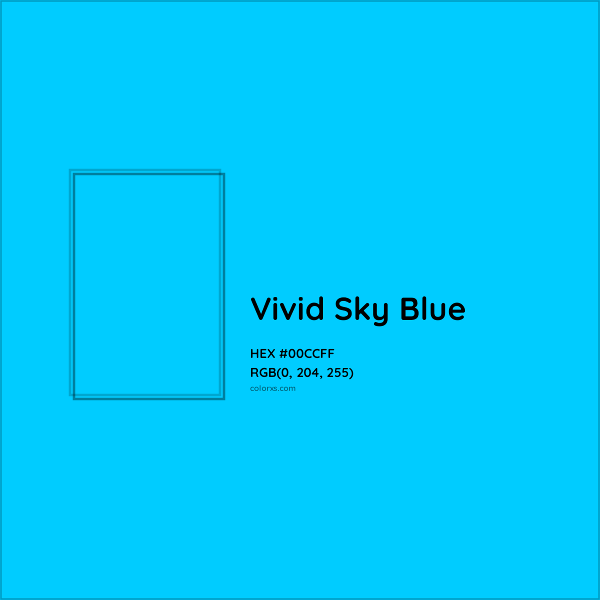 HEX #00CCFF Vivid Sky Blue Color - Color Code