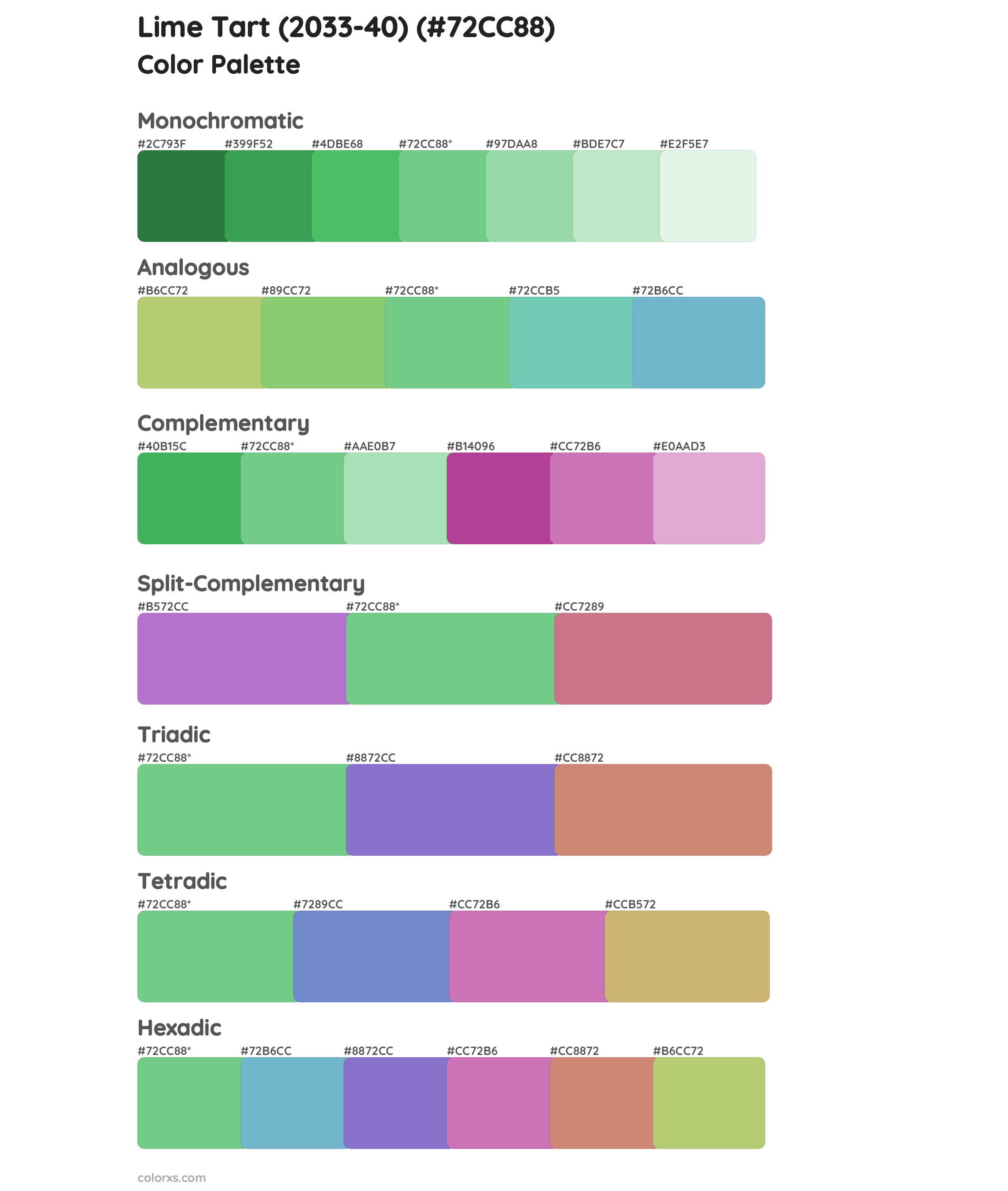 Lime Tart (2033-40) Color Scheme Palettes