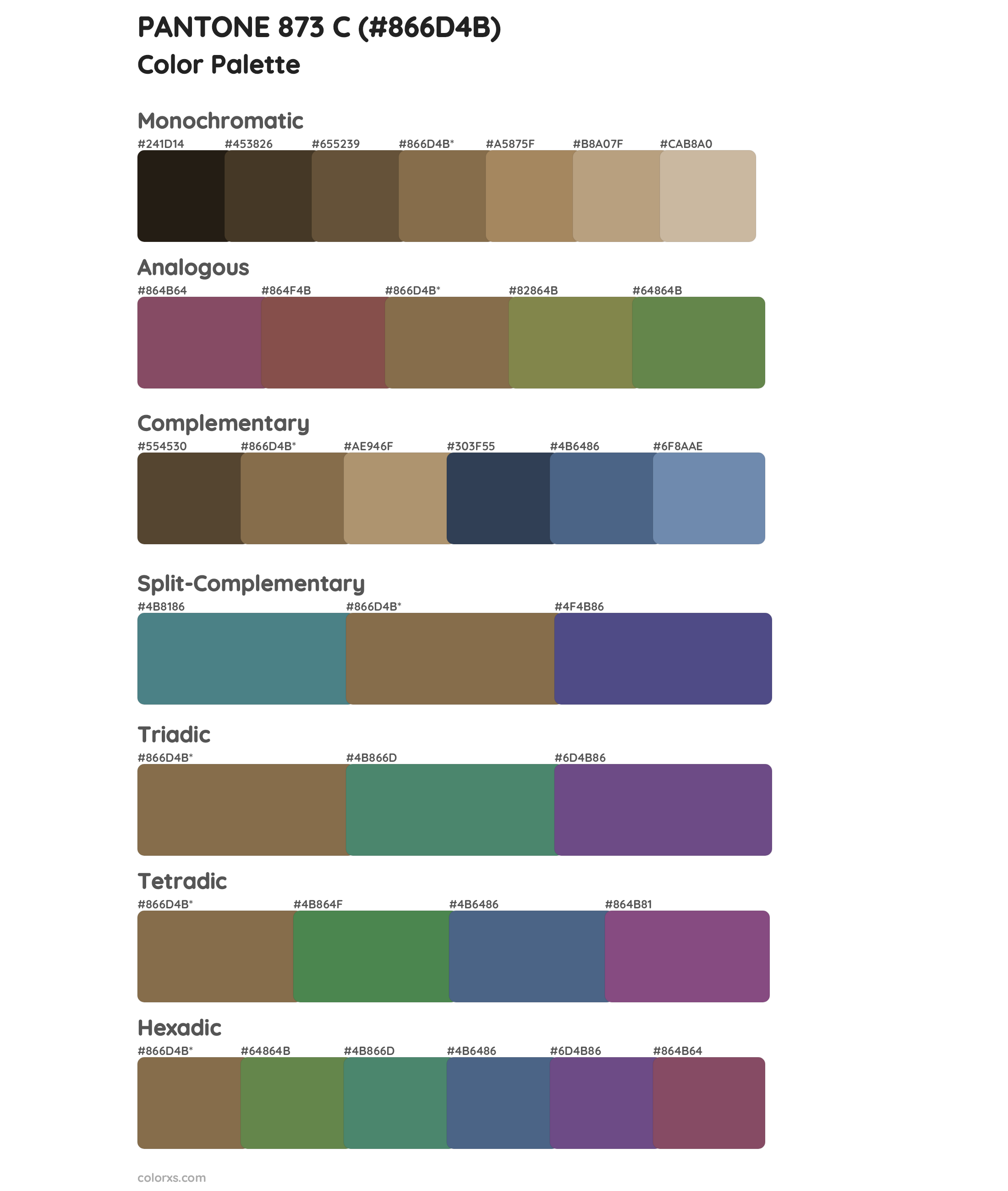 PANTONE 873 C Color Scheme Palettes