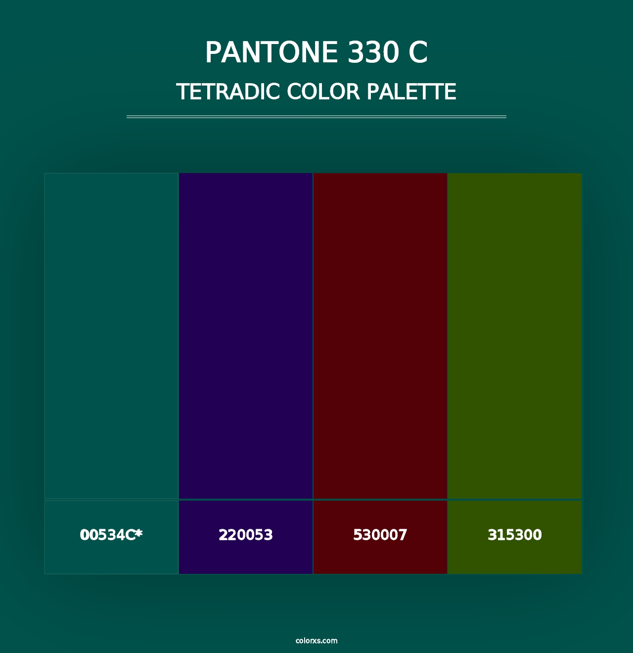 PANTONE 330 C - Tetradic Color Palette